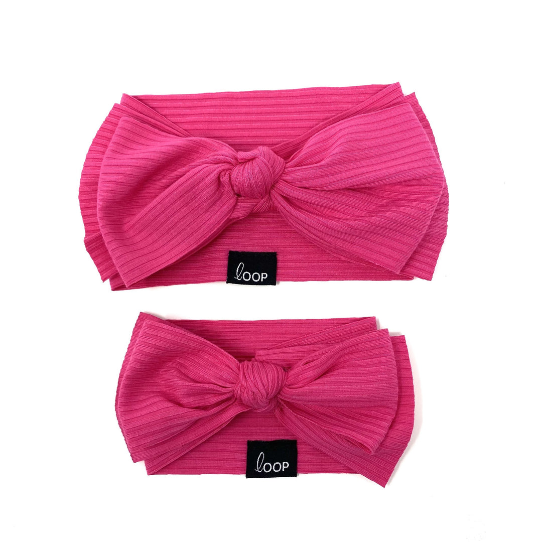 Hot Pink Ribbed Bow